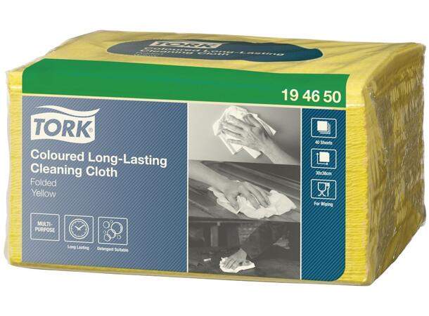 Klut TORK Premium fargekodet gul (40) Fargekodet rengjøringsklut 